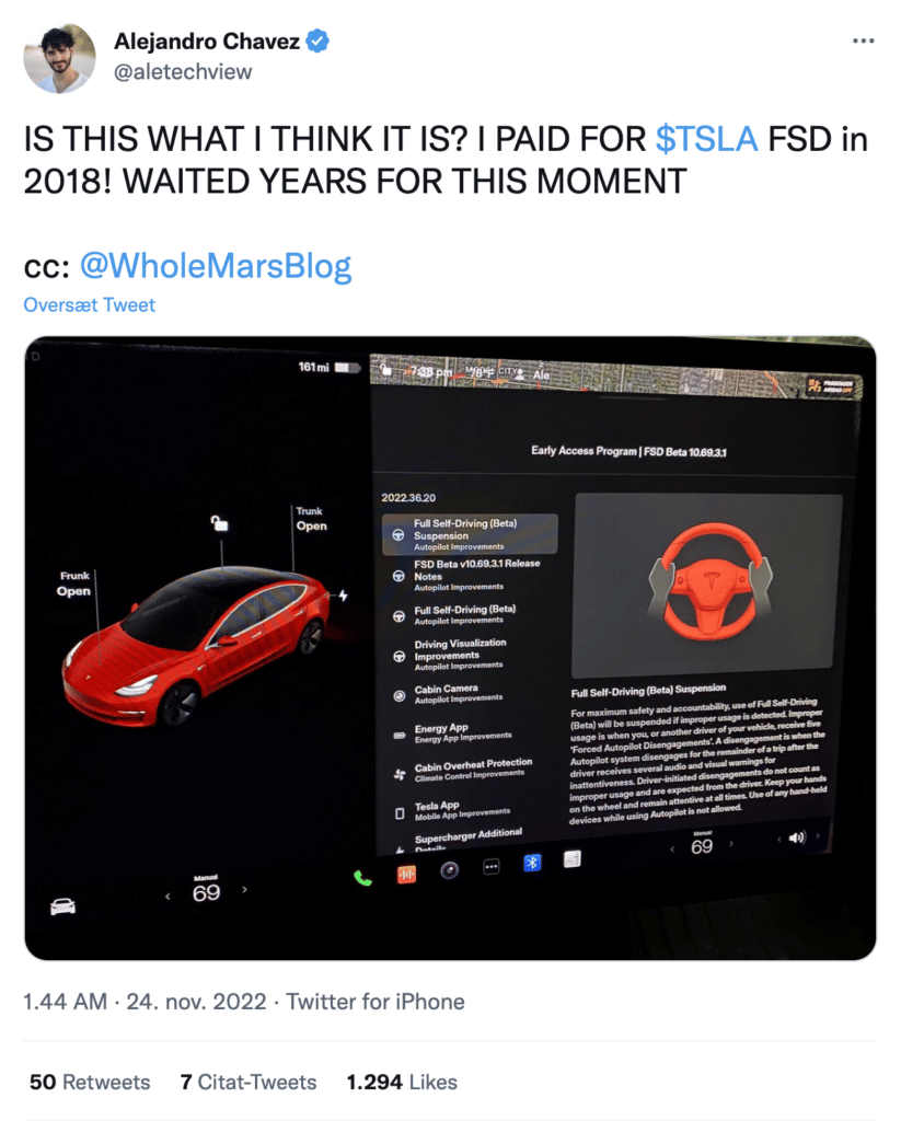 Tesla FSD er en kæmpe milepæl for Tesla